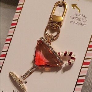 **Lowest Priced**True to Form Candy Cane Christmas Martini Keychain/Purse Charm